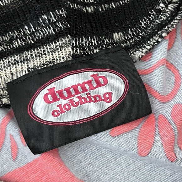 Dumb Clothing Dress Womens Small Mini Hoodie Mixed Media Floral Boho Funky Red - Picture 4 of 10